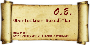 Oberleitner Bozsóka névjegykártya
